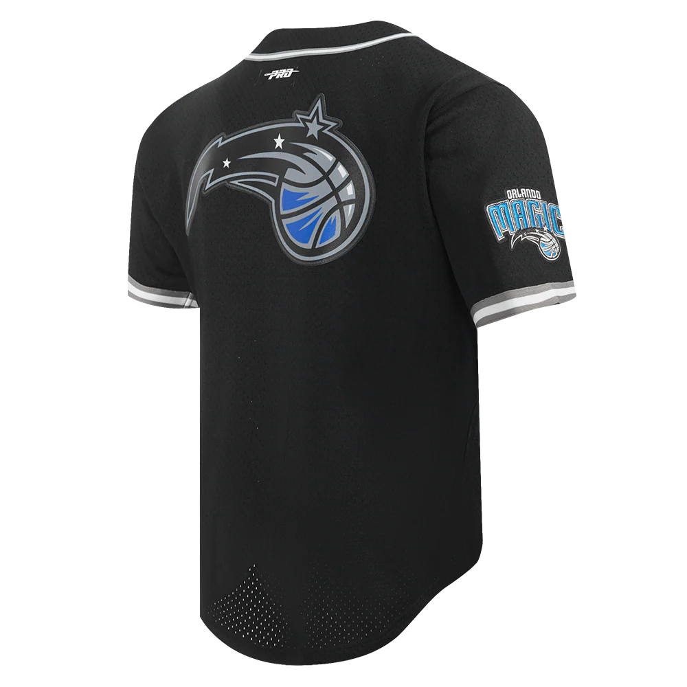 ORLANDO MAGIC MESH MEN'S BUTTON DOWN SHIRT (BLACK/GRAY) - Image 4