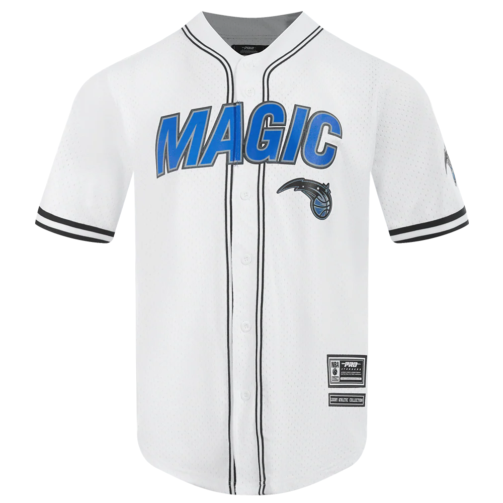 ORLANDO MAGIC MESH MEN'S BUTTON DOWN SHIRT (WHITE/BLACK)