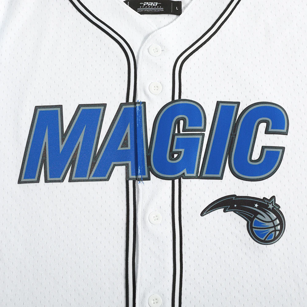ORLANDO MAGIC MESH MEN'S BUTTON DOWN SHIRT (WHITE/BLACK) - Image 6