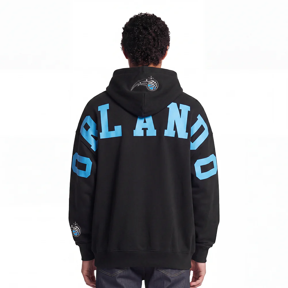 NBA ORLANDO MAGIC WINGSPAN MEN'S DROP SHOULDER FLC PO HOODIE (BLACK)