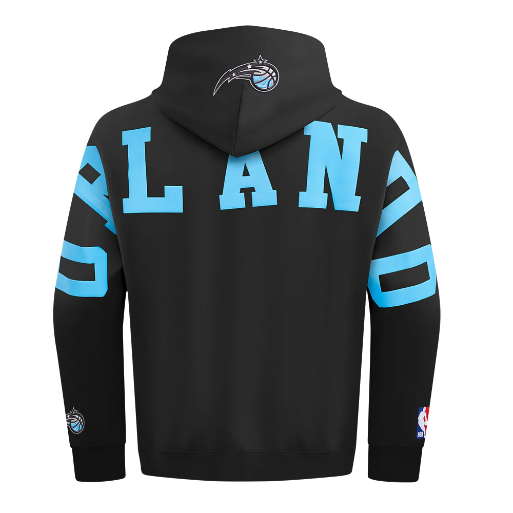 NBA ORLANDO MAGIC WINGSPAN MEN'S DROP SHOULDER FLC PO HOODIE (BLACK) - Image 5