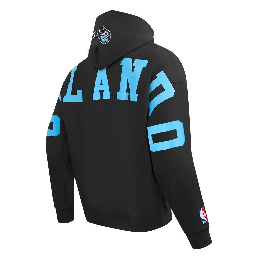 NBA ORLANDO MAGIC WINGSPAN MEN'S DROP SHOULDER FLC PO HOODIE (BLACK) - Image 6