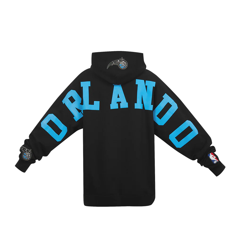 NBA ORLANDO MAGIC WINGSPAN MEN'S DROP SHOULDER FLC PO HOODIE (BLACK) - Image 7