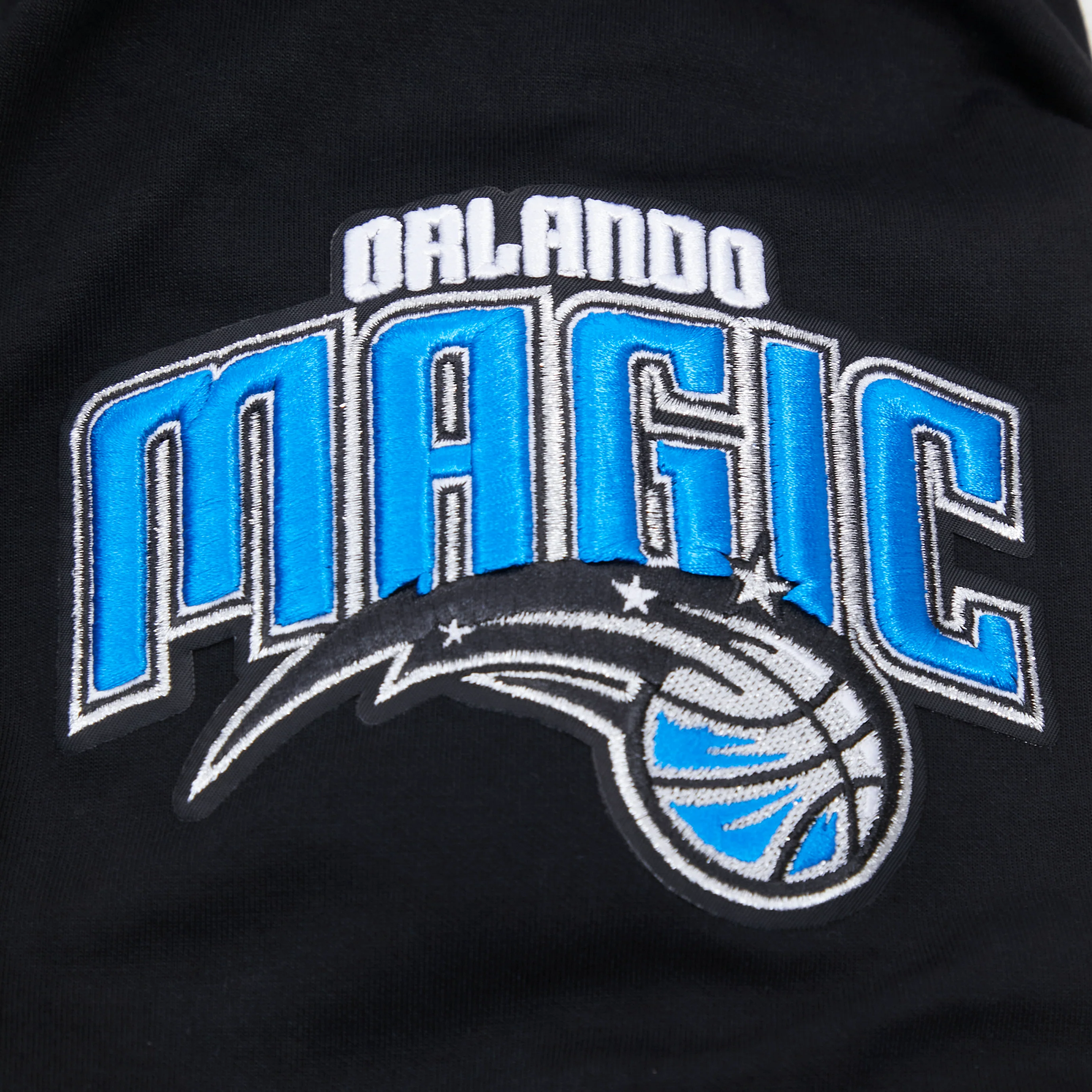 NBA ORLANDO MAGIC CLASSIC CHENILLE MEN'S FULL ZIP HOODIE (BLACK) - Image 9