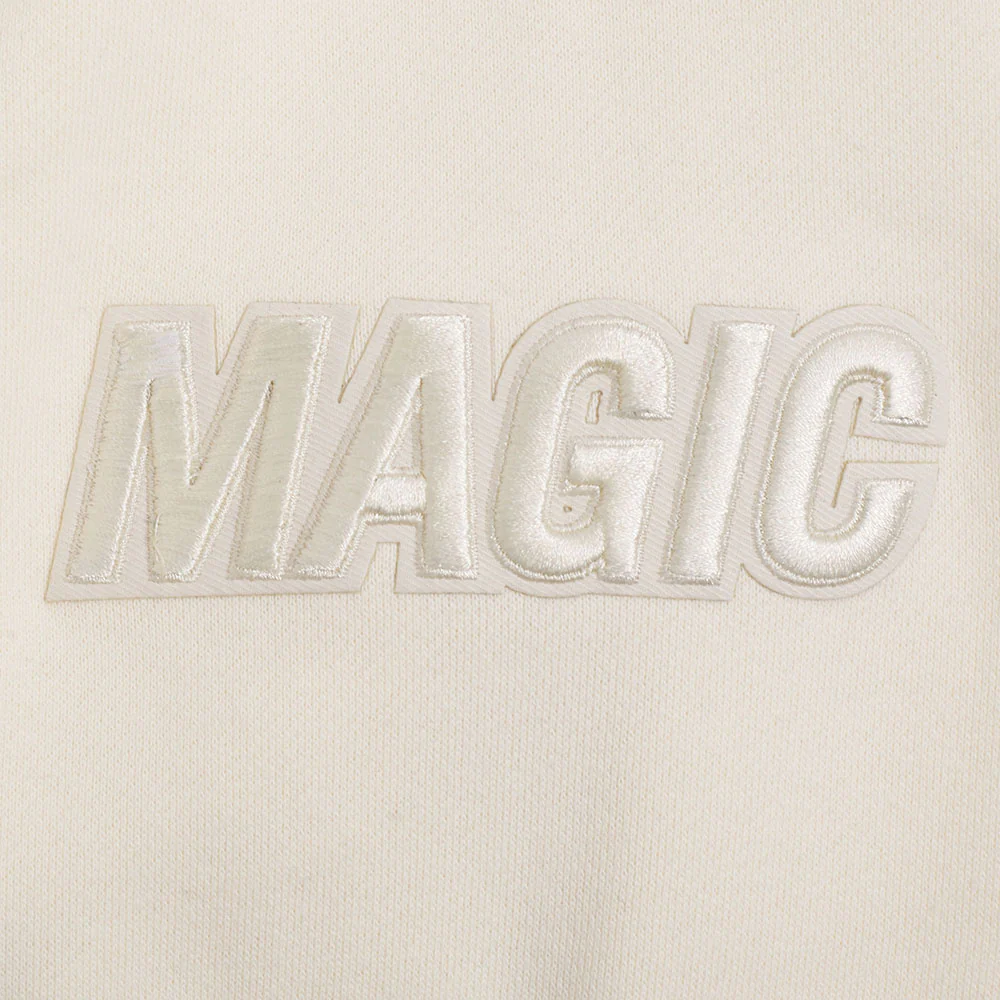 NBA ORLANDO MAGIC NEUTRAL MEN'S DROP SHOULDER FLC PO HOODIE (EGGSHELL) - Image 8