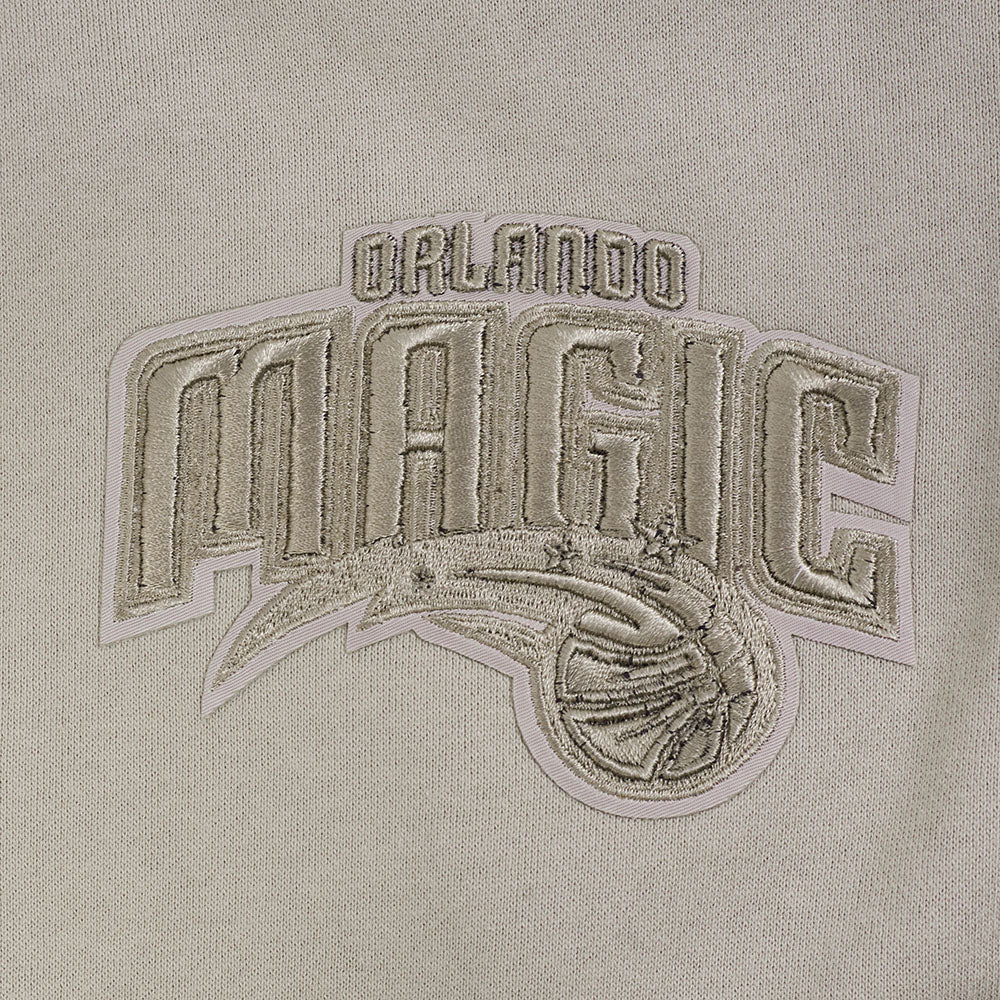 NBA ORLANDO MAGIC NEUTRAL MEN'S DROP SHOULDER FLC PO HOODIE (TAUPE) - Image 8