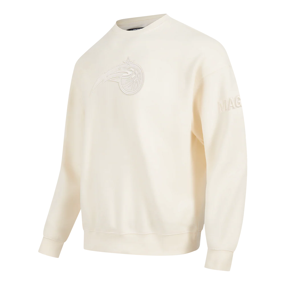 NBA ORLANDO MAGIC NEUTRAL MEN'S DROP SHOULDER FLC CREWNECK (EGGSHELL) - Image 3