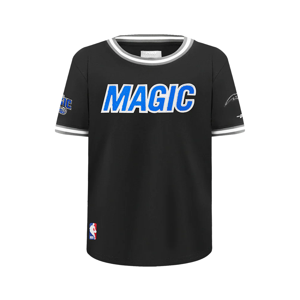 NBA ORLANDO MAGIC CLASSIC BIG BOYS SHORT SLEEVE STRIPED RIB TEE (BLACK/GRAY)