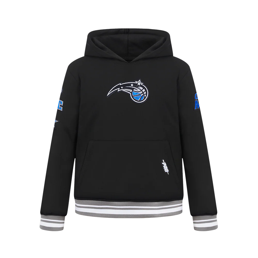 NBA ORLANDO MAGIC RETRO CLASSIC BIG BOYS RIB FLEECE PULLOVER HOODIE (BLACK/GRAY)