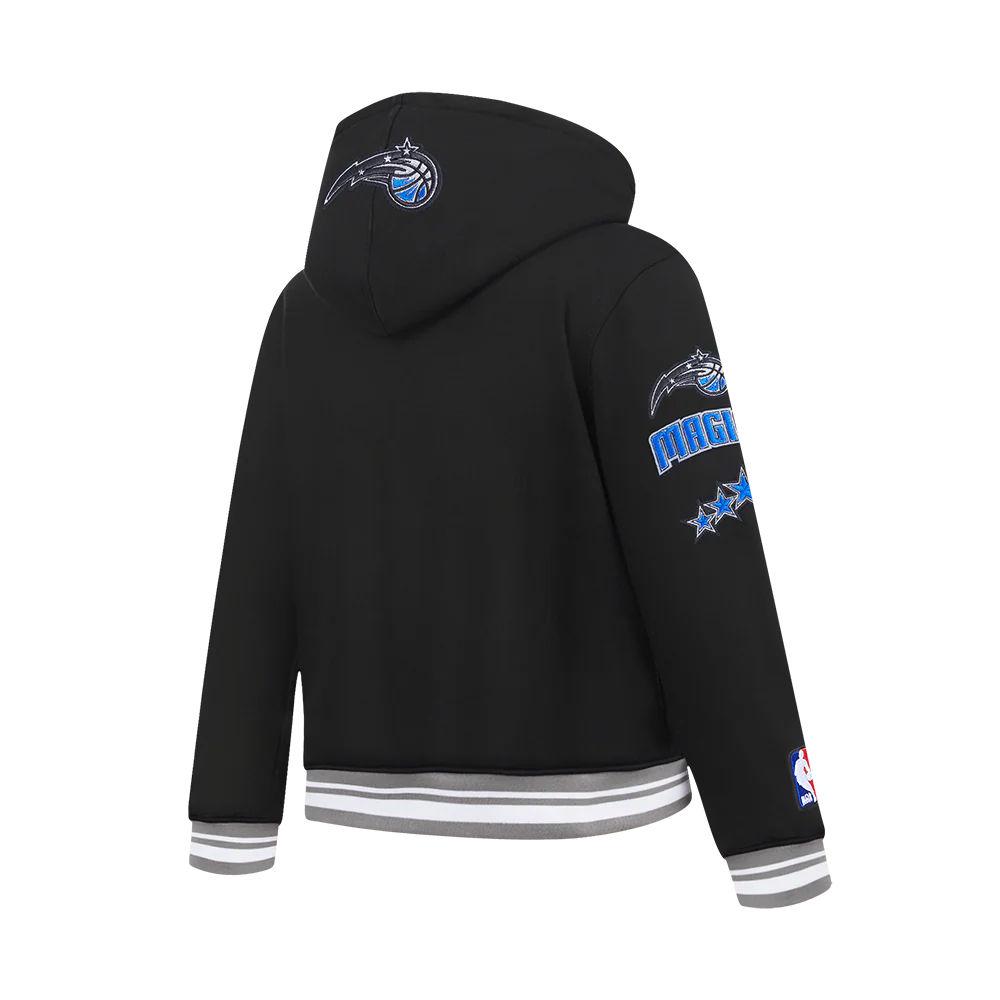 NBA ORLANDO MAGIC RETRO CLASSIC BIG BOYS RIB FLEECE PULLOVER HOODIE (BLACK/GRAY) - Image 4