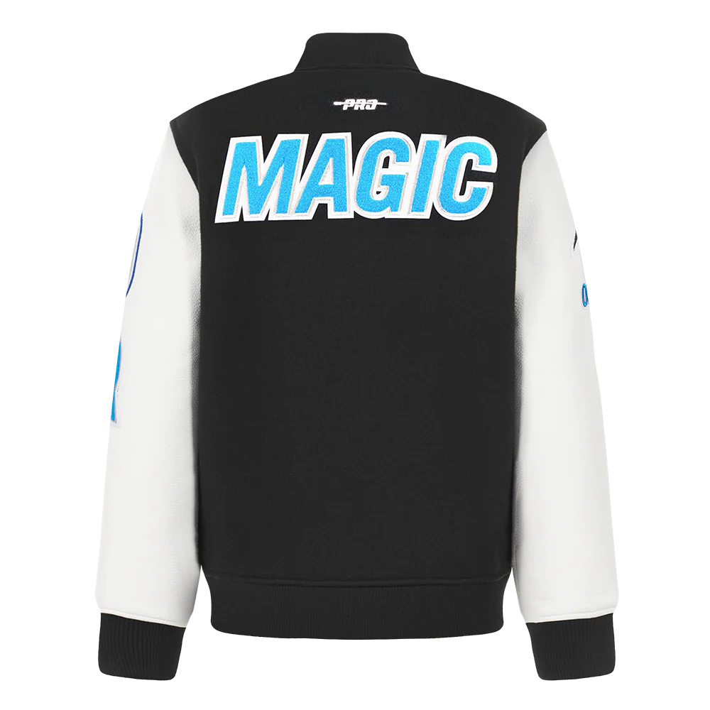 NBA ORLANDO MAGIC CLASSIC BIG BOYS WOOL VARSITY JACKET (BLACK/WHITE) - Image 3