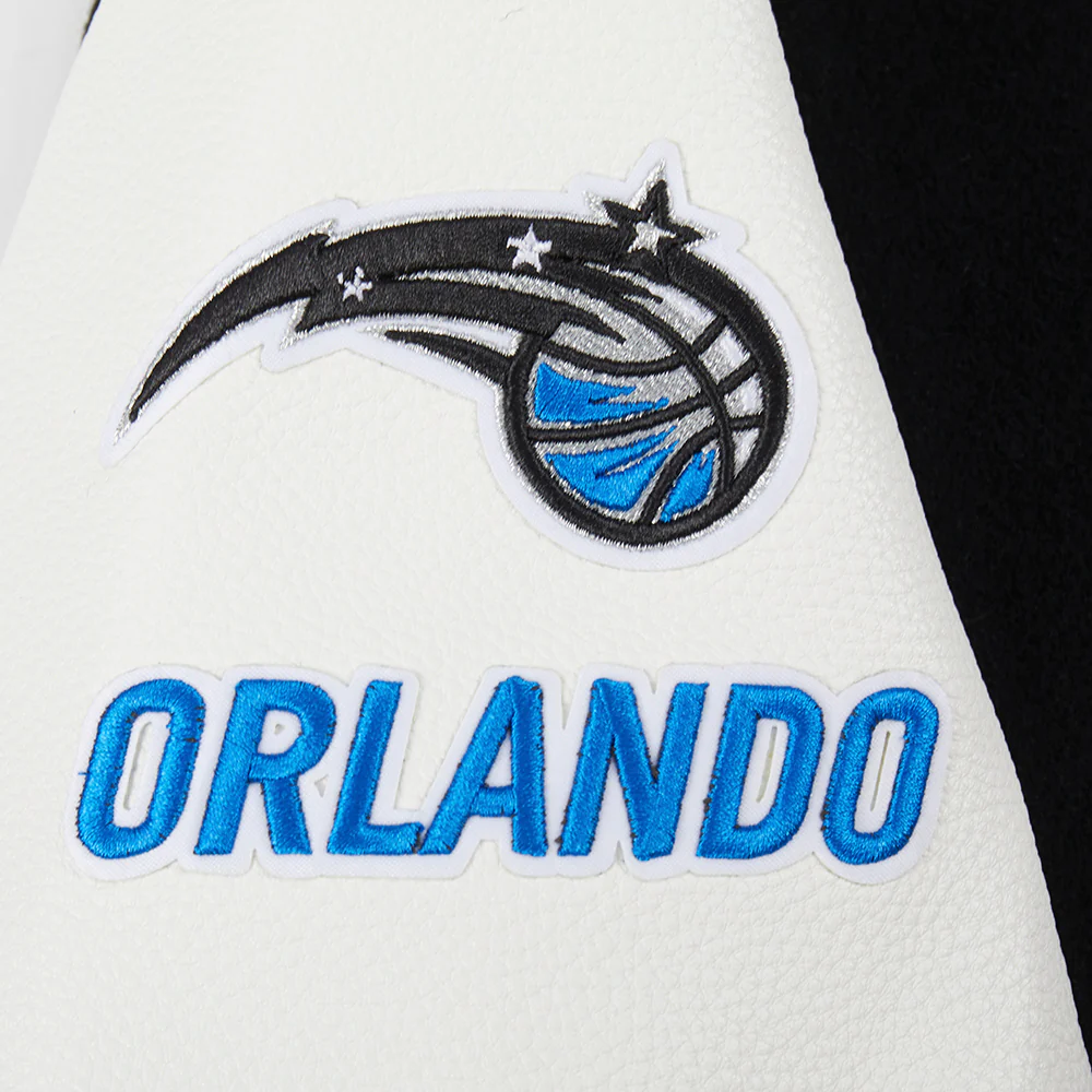 NBA ORLANDO MAGIC CLASSIC BIG BOYS WOOL VARSITY JACKET (BLACK/WHITE) - Image 7