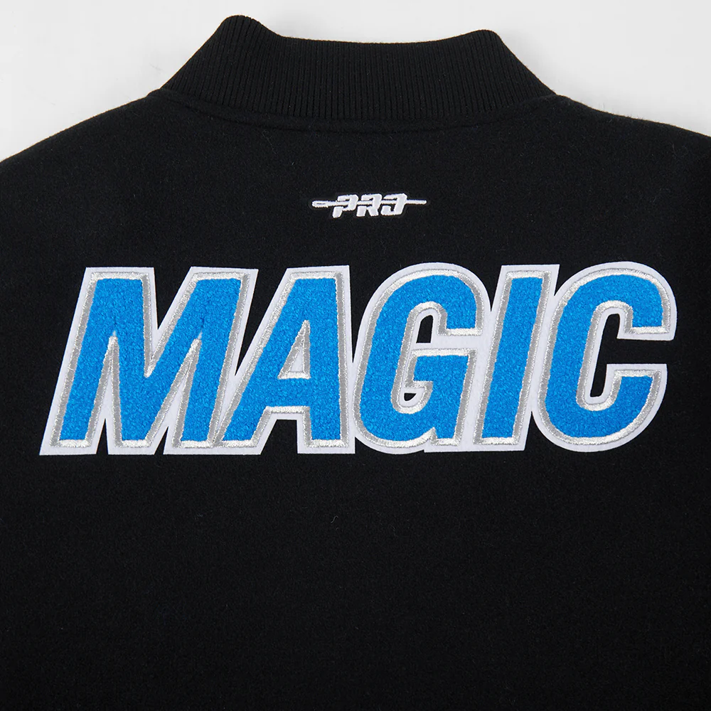 NBA ORLANDO MAGIC CLASSIC BIG BOYS WOOL VARSITY JACKET (BLACK/WHITE) - Image 9