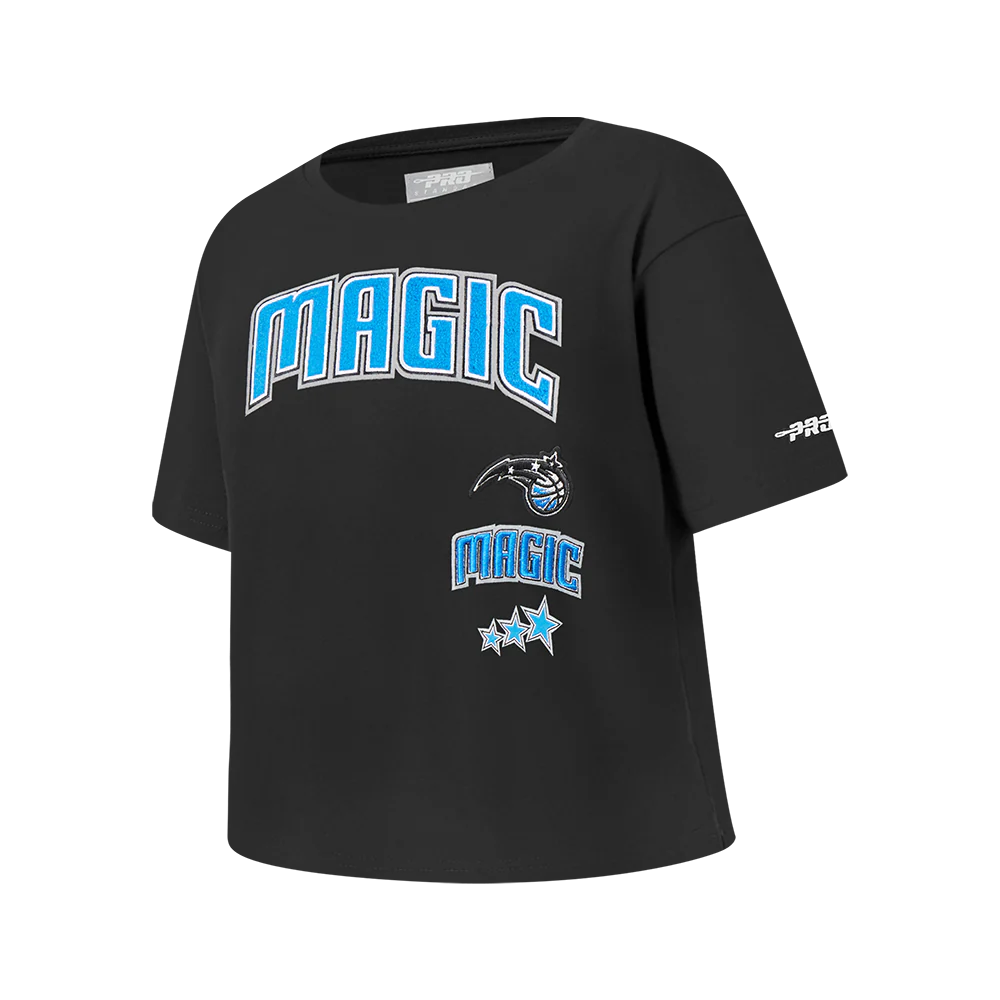 NBA ORLANDO MAGIC RETRO CLASSIC BIG GIRLS SHORT SLEEVE BOXY TEE (BLACK) - Image 2