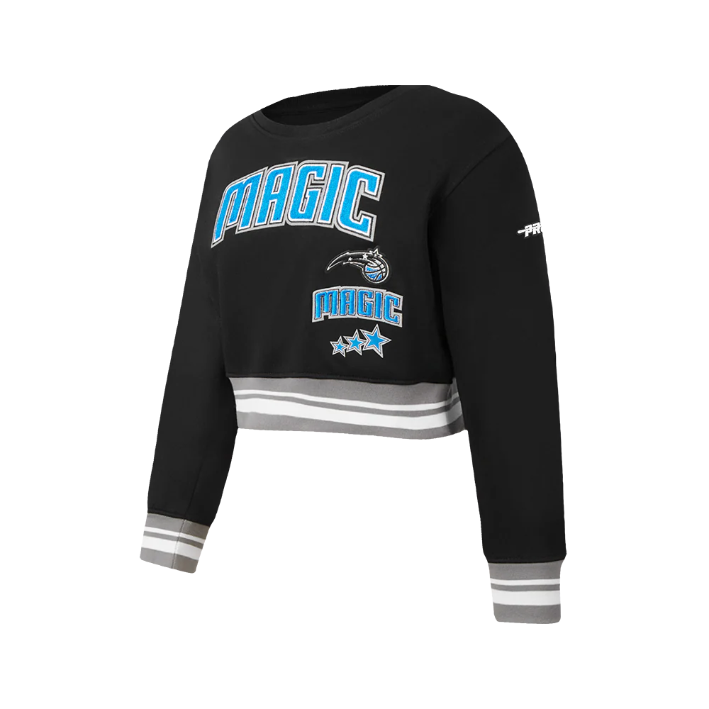 NBA ORLANDO MAGIC RETRO CLASSIC BIG GIRLS RIB FLEECE CREWNECK (BLACK/GRAY) - Image 2