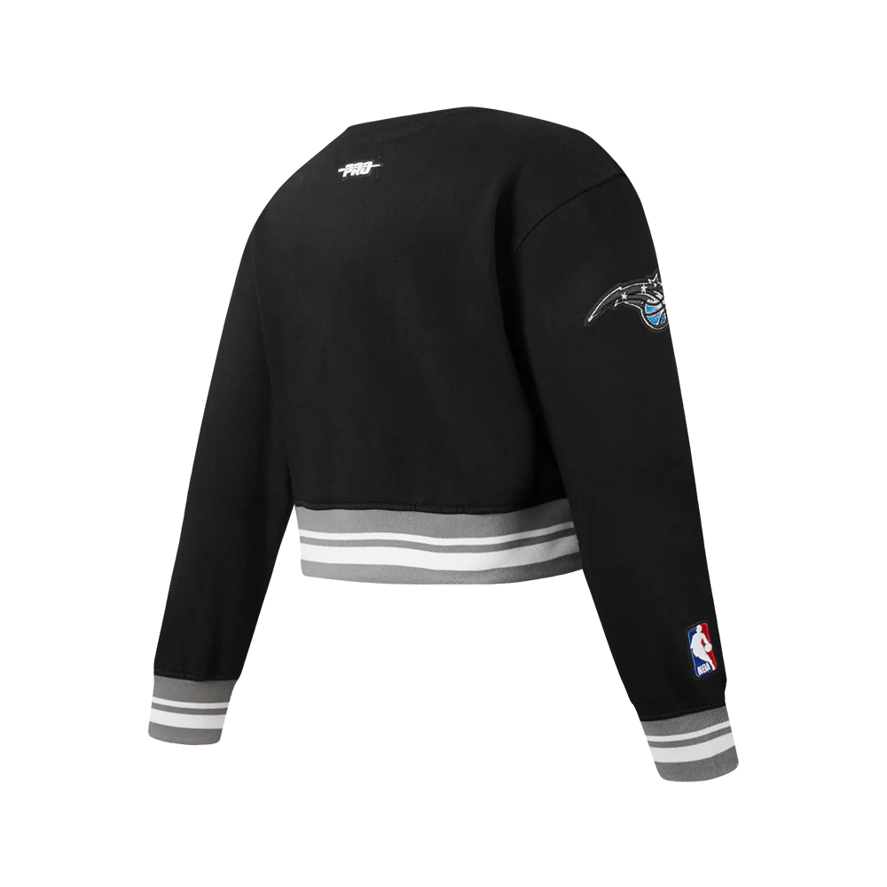 NBA ORLANDO MAGIC RETRO CLASSIC BIG GIRLS RIB FLEECE CREWNECK (BLACK/GRAY) - Image 4