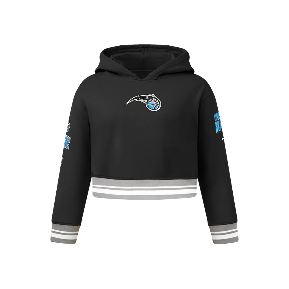 ORLANDO MAGIC RETRO CLASSIC BIG GIRL'S RIB FLC PO HOODIE (BLACK/GRAY)