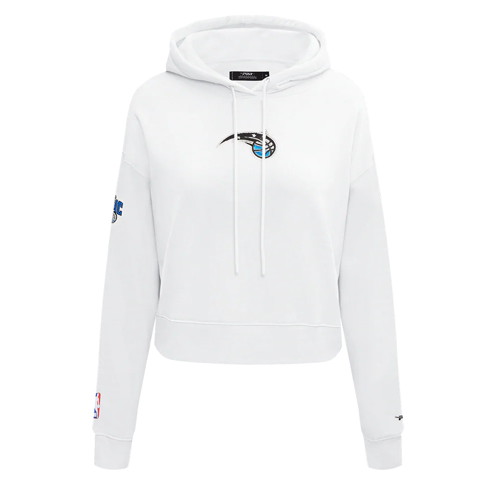 NBA ORLANDO MAGIC CLASSIC WOMEN'S CROPPED PULLOVER HOODIE (WHITE)