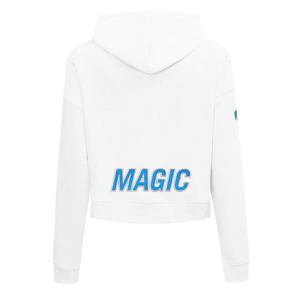 NBA ORLANDO MAGIC CLASSIC WOMEN'S CROPPED PULLOVER HOODIE (WHITE) - Image 3