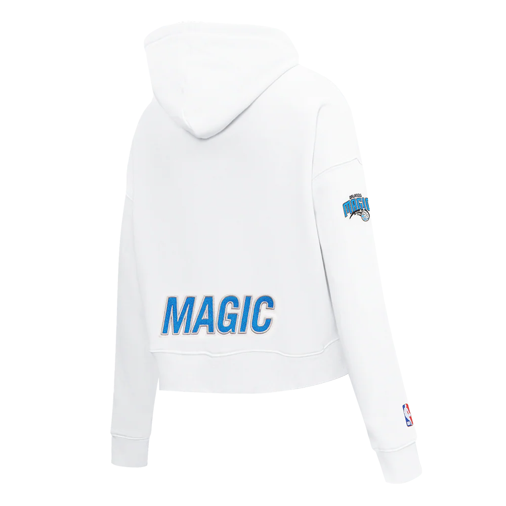 NBA ORLANDO MAGIC CLASSIC WOMEN'S CROPPED PULLOVER HOODIE (WHITE) - Image 4