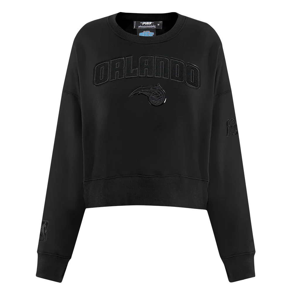 NBA ORLANDO MAGIC TRIPLE BLACK WOMEN'S FLC CREWNECK (TRIPLE BLACK) - Image 3