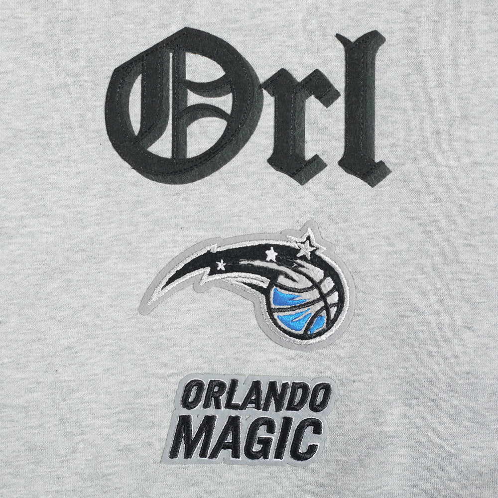 NBA ORLANDO MAGIC OLD ENGLISH WOMEN'S FLC CREWNECK (HEATHER GREY) - Image 8