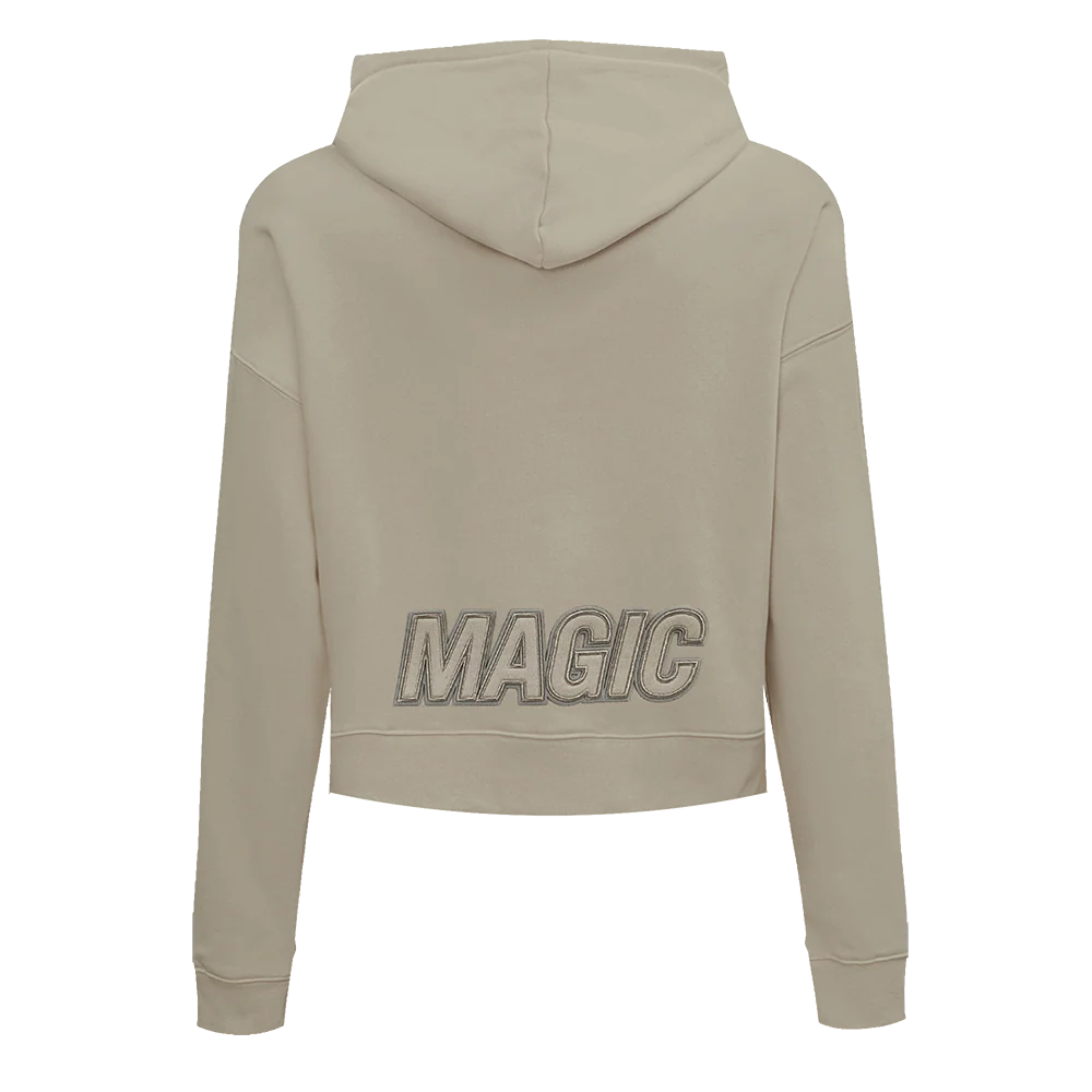 NBA ORLANDO MAGIC NEURAL WOMEN'S CROPPED FLC PO HOODIE (TAUPE) - Image 3