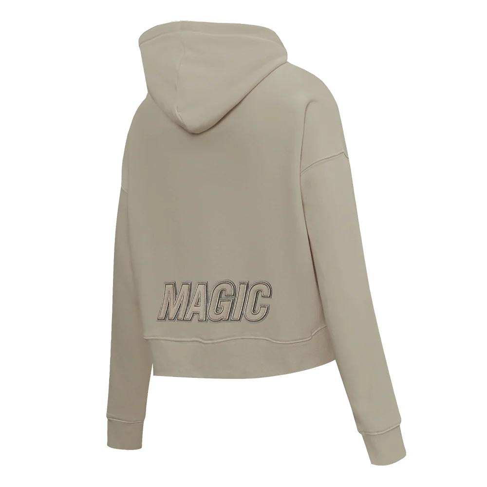 NBA ORLANDO MAGIC NEURAL WOMEN'S CROPPED FLC PO HOODIE (TAUPE) - Image 4