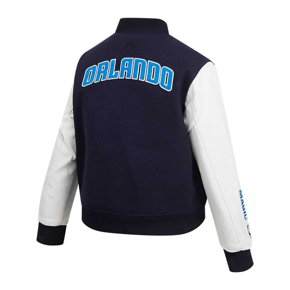 NBA ORLANDO MAGIC CLASSIC WOMEN'S WOOL VARSITY JACKET (MIDNIGHT NAVY/WHITE) - Image 4