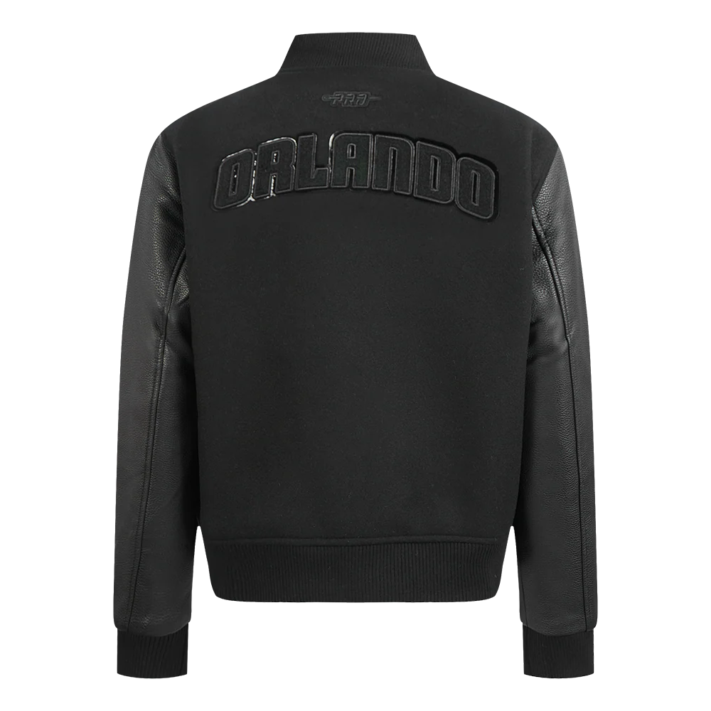 NBA ORLANDO MAGIC TRIPLE BLACK WOMEN'S WOOL VARSITY JACKET (TRIPLE BLACK) - Image 3