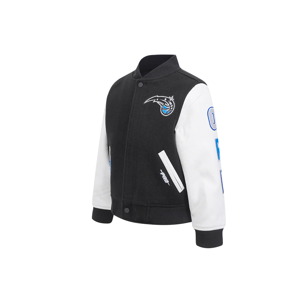 NBA ORLANDO MAGIC CLASSIC LITTLE BOYS WOOL VARSITY JACKET (BLACK/WHITE) - Image 2