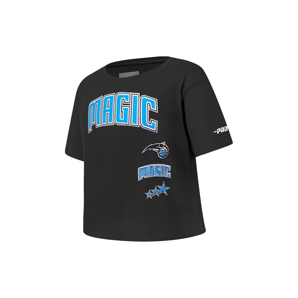 NBA ORLANDO MAGIC RETRO CLASSIC LITTLE GIRLS SHORT SLEEVE BOXY TEE (BLACK) - Image 2