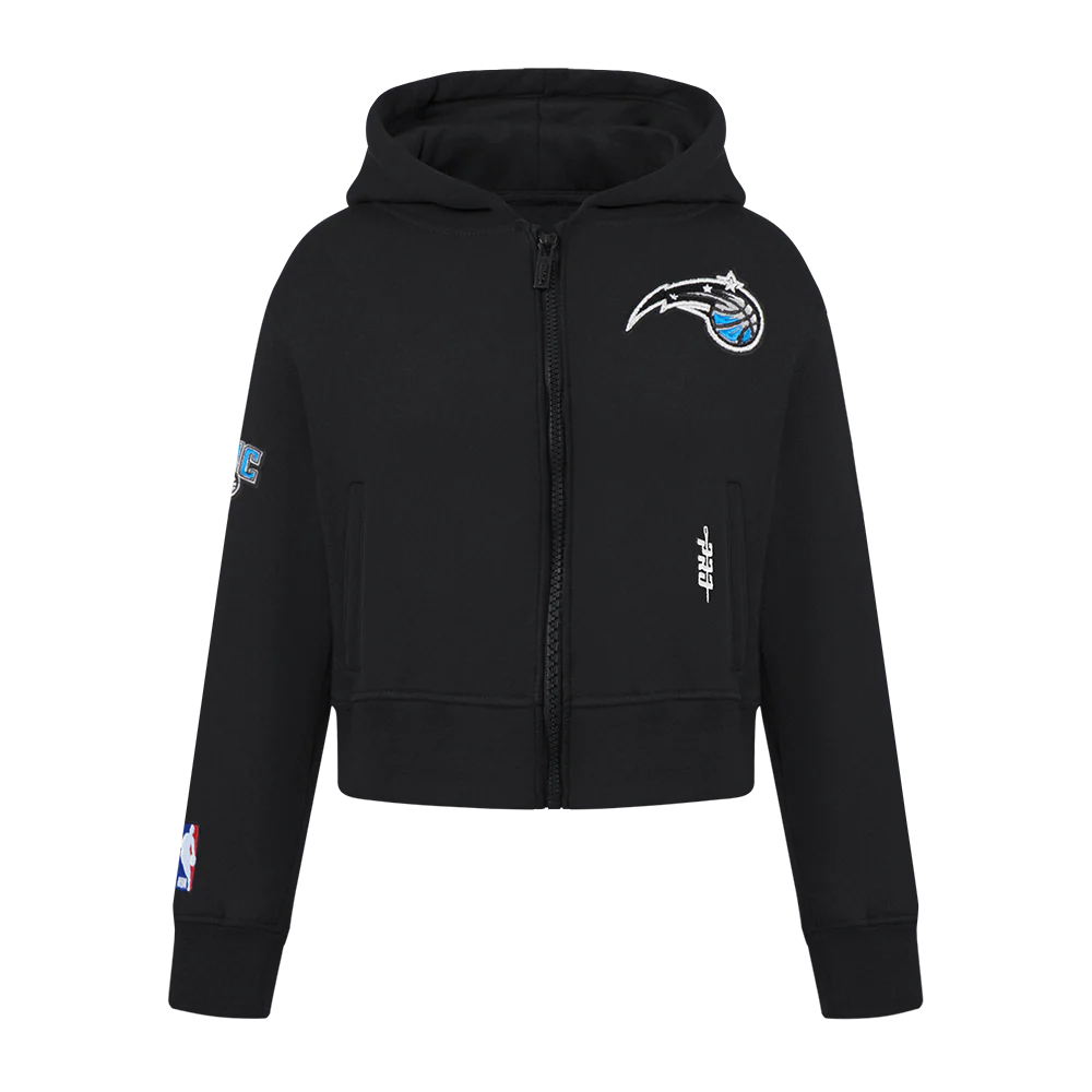 NBA ORLANDO MAGIC CLASSIC LITTLE GIRLS  FLEECE FULL ZIP HOODIE (BLACK)
