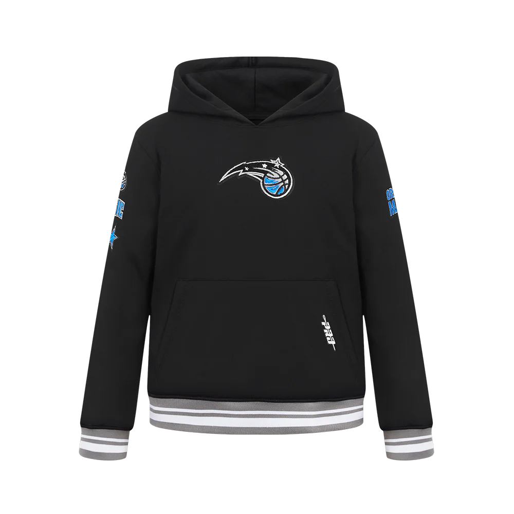 NBA ORLANDO MAGIC RETRO CLASSIC TODDLER BOYS RIB FLEECE PULLOVER HOODIE (BLACK/GRAY)