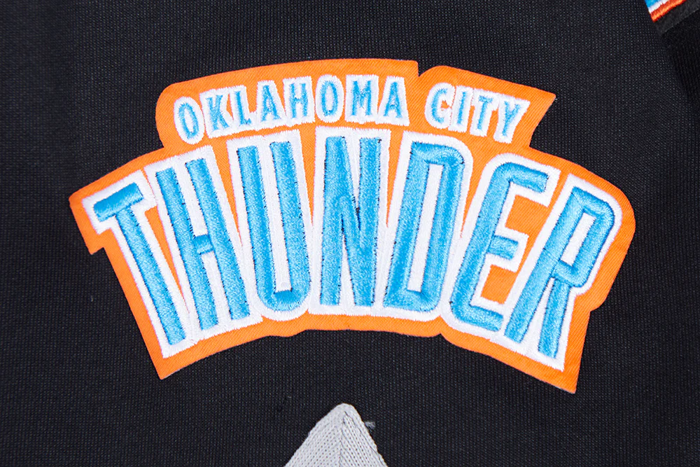 NBA OKLAHOMA CITY THUNDER CLASSIC MEN'S PRO SS DOUBLE KNIT JACKET  (BLACK/GRAY) - Image 10