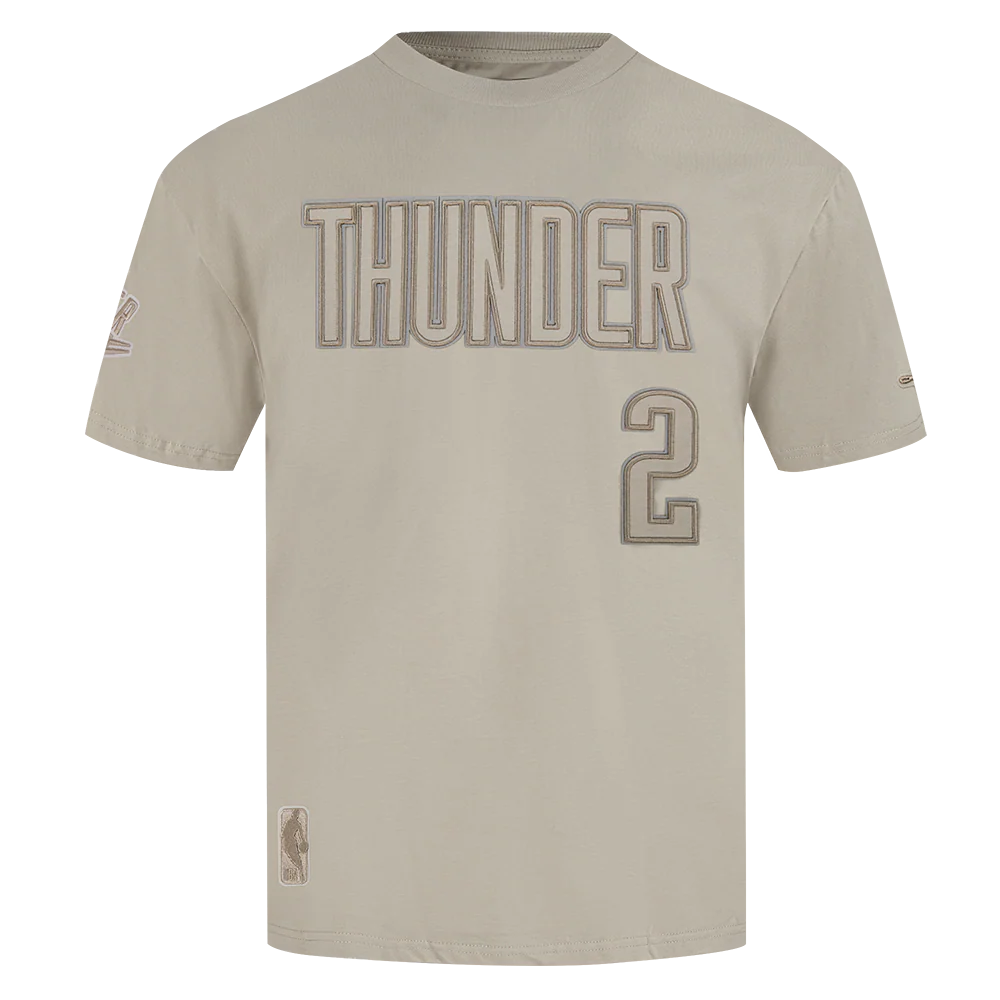NBA OKLAHOMA CITY THUNDER SHAI GILGEOUS-ALEXANDER #2 NEUTRAL PNN MEN'S CJ DROP SHOULDER TEE (TAUPE)