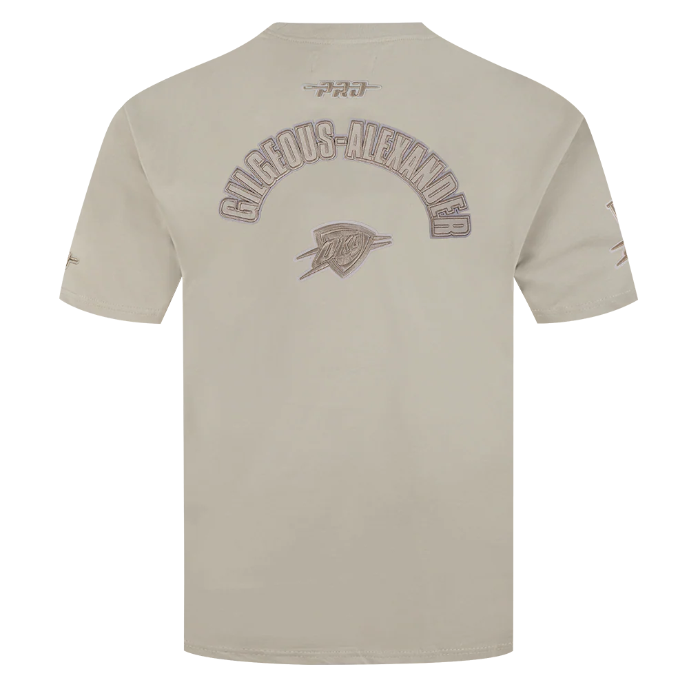 NBA OKLAHOMA CITY THUNDER SHAI GILGEOUS-ALEXANDER #2 NEUTRAL PNN MEN'S CJ DROP SHOULDER TEE (TAUPE) - Image 3