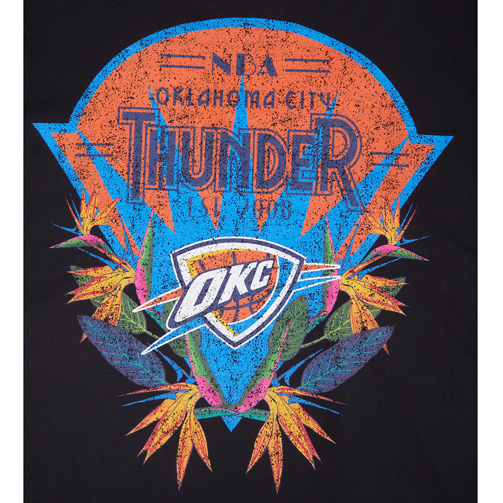 NBA OKLAHOMA CITY THUNDER PARADISE MEN'S S/S TEE (BLACK) - Image 5