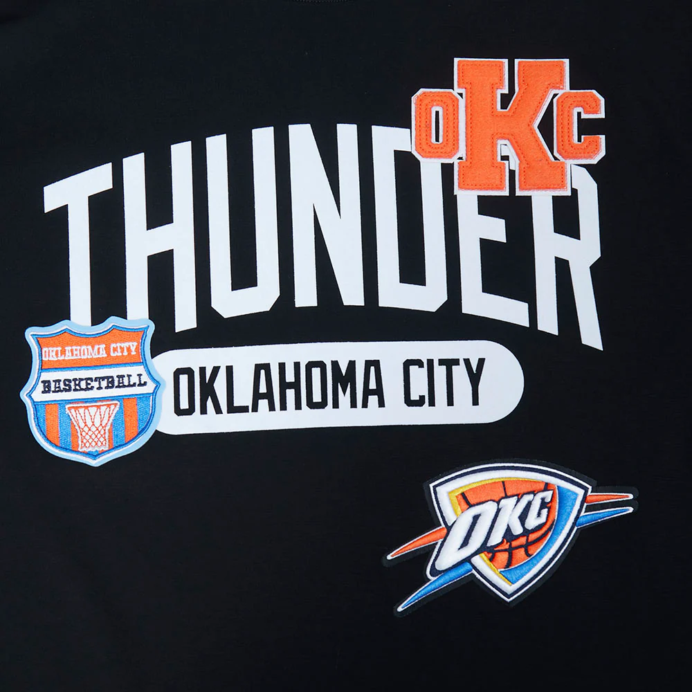 NBA OKLAHOMA CITY THUNDER LETTERMAN MEN'S S/S TEE (BLACK) - Image 10