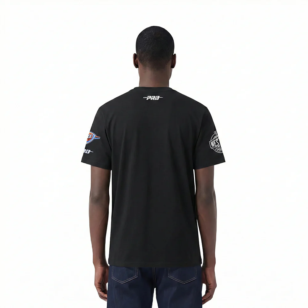 NBA OKLAHOMA CITY THUNDER LETTERMAN MEN'S S/S TEE (BLACK) - Image 2