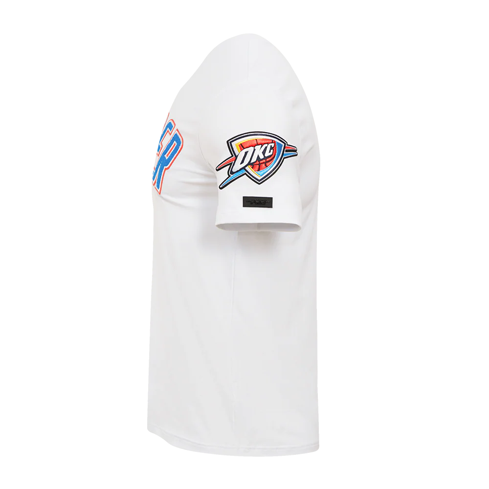 NBA OKLAHOMA CITY THUNDER CLASSIC CHENILLE MEN'S TEE (WHITE) - Image 6