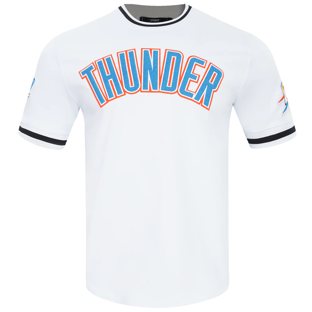 NBA OKLAHOMA CITY THUNDER CLASSIC CHENILLE MEN'S TEE (WHITE) - Image 3