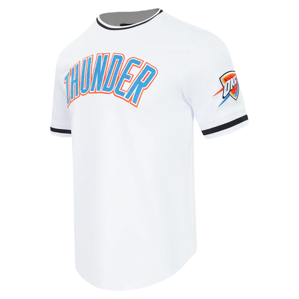 NBA OKLAHOMA CITY THUNDER CLASSIC CHENILLE MEN'S TEE (WHITE) - Image 4