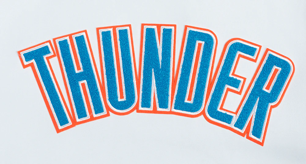 NBA OKLAHOMA CITY THUNDER CLASSIC CHENILLE MEN'S TEE (WHITE) - Image 7