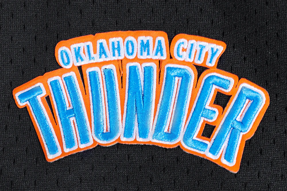 NBA OKLAHOMA CITY THUNDER CLASSIC MESH MEN'S BUTTON DOWN SHIRT (BLACK) - Image 12