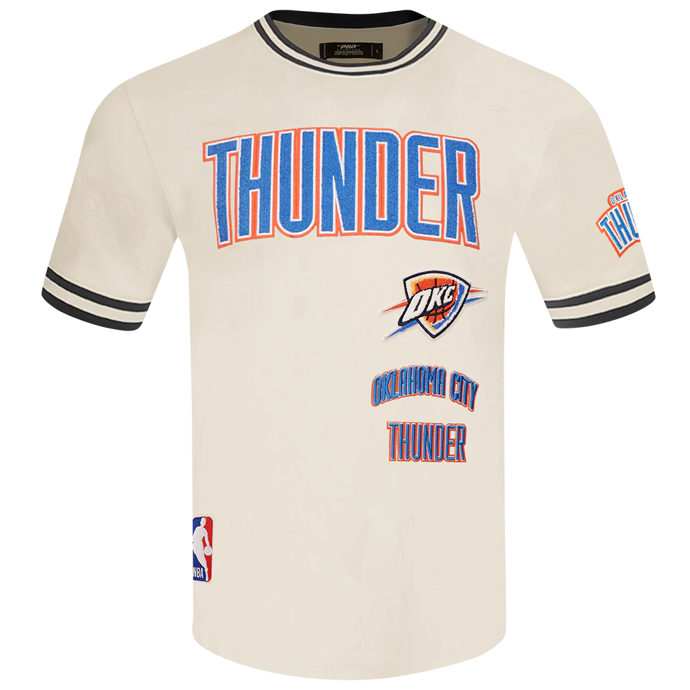 NBA OKLAHOMA CITY THUNDER RETRO CLASSIC MEN'S TEE (EGGSHELL/ BLACK)