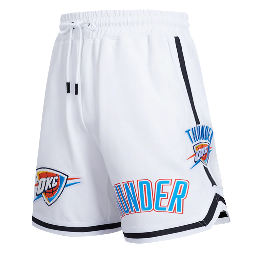 NBA OKLAHOMA CITY THUNDER CLASSIC CHENILLE MEN'S SHORT (WHITE)
