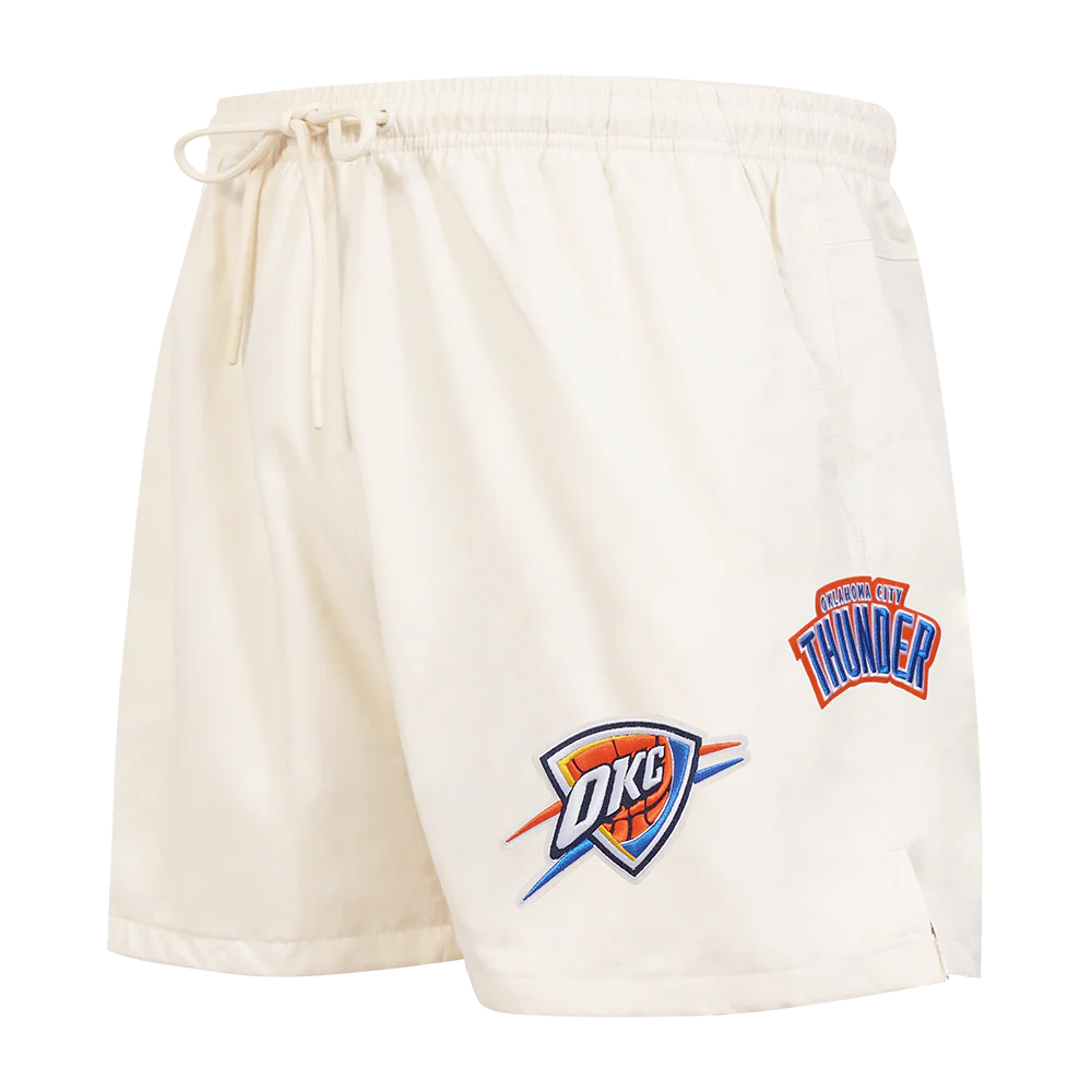 NBA OKLAHOMA CITY THUNDER CLASSIC MEN'S WOVEN SHORT (EGGSHELL)