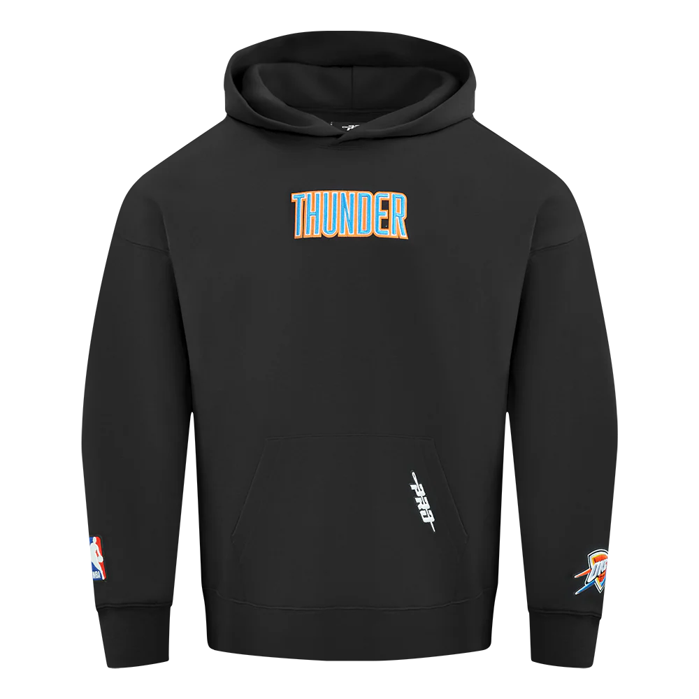 NBA OKLAHOMA CITY THUNDER WINGSPAN MEN'S DROP SHOULDER FLC PO HOODIE (BLACK) - Image 3