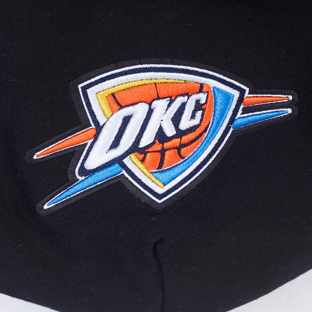 NBA OKLAHOMA CITY THUNDER WINGSPAN MEN'S DROP SHOULDER FLC PO HOODIE (BLACK) - Image 9